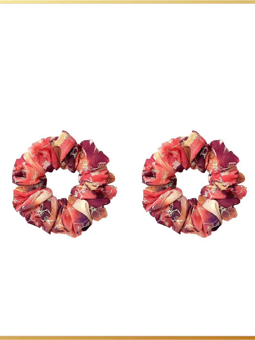 Floral Patterned Scrunchie Set - Picture 4 of 9